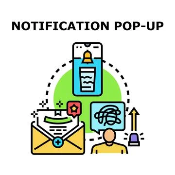 Digital notification pop up alert system concept Stock Illustration