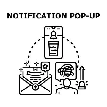 Digital notification pop up alert system concept Stock Illustration