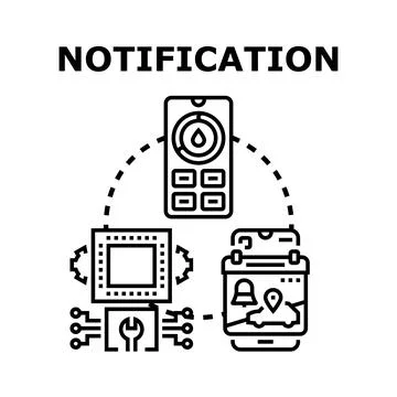 Digital notification system sending information concept Stock Illustration