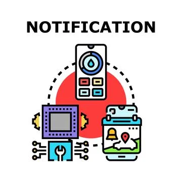 Digital notification system sending information concept Stock Illustration