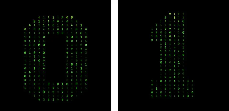 Digital number 0,1 binary code. vector design Stock Illustration