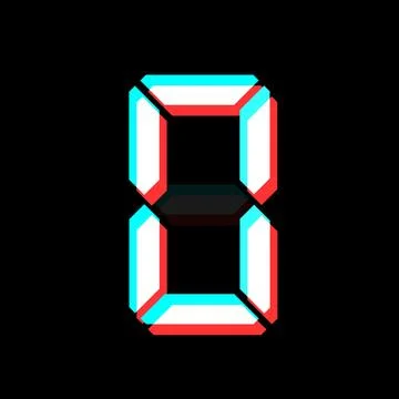 Digital number with 3d effect Electronic figure of number zero Stock Illustration