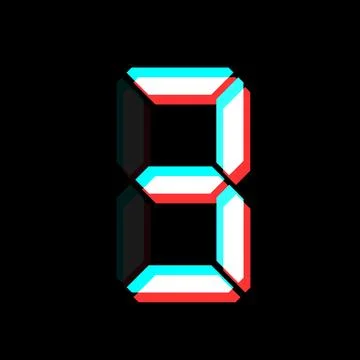 Digital number with 3d effect Electronic figure of number three Stock Illustration