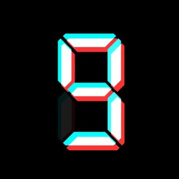 Digital number with 3d effect Electronic figure of number nine Stock Illustration