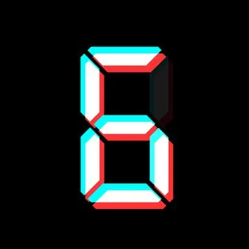 Digital number with 3d effect Electronic figure of number six Stock Illustration