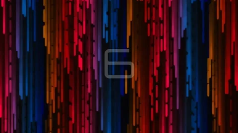 Digital number 9 overlay with vibrant colorful vertical lines pattern Stock Footage 342205302