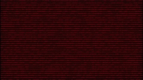 Digital number background with binary code. Wiggle number and red digits moving Video stock 143172033