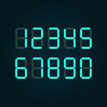 Digital number on black background Stock Illustration