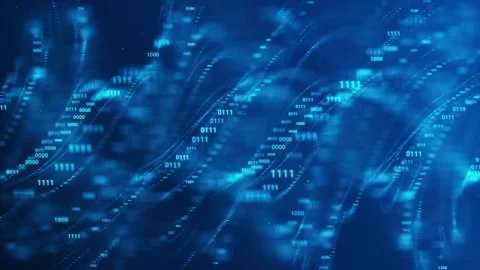 Digital Number Code Spiral Wave Background Stock Footage 338445567