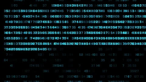 Digital number codes on screen - Technology background Stock Footage 312473275