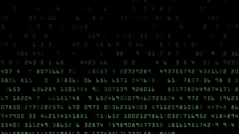 Digital number codes on screen - Technology background Stock Footage 312473276