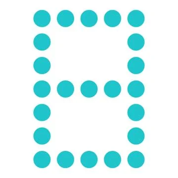 Digital number eight 8 display board round dot Иллюстрация