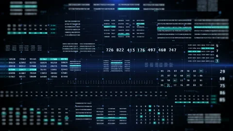 Digital Number Information Data Sampling Loop 4K Motion Stock Footage 170012582