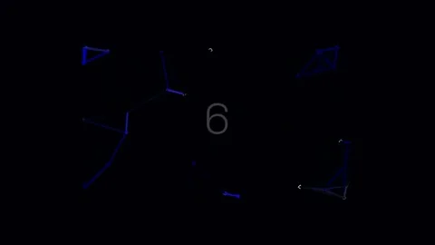 Digital number nine counting abstract glyph glowing cyan background concept Stock Footage 342205305