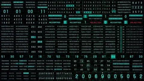 Digital Number Security Code Programming Concept on HUD Interface Display Stock Footage 154649894
