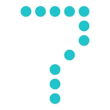 Digital number seven 7 display board round dot Stock-Illustration