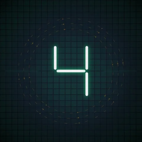 Digital Number Zero Countdown Displayed on Futuristic Grid Background Stock Footage 348230796
