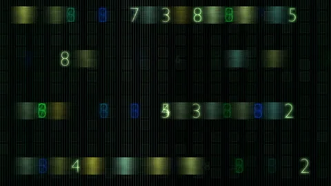 Digital Numbers Abstract Matrix Style Design Background Видео 299926902