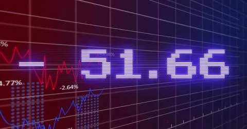 Digital numbers and fluctuating graphs, financial data analysis image 스톡 일러스트