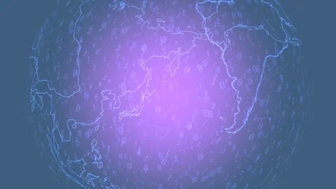 Digital Numbers and Globe Moving on a Dark Background Stock-Footage 332551032