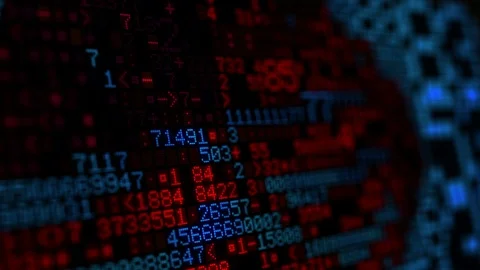 Digital Numbers Animation with US Flag Stock Footage 121323338