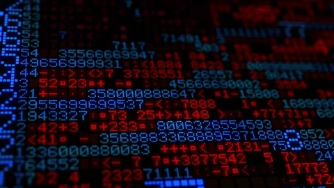 Digital Numbers Animation with US Flag Stock Footage 121323469