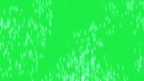Digital Numbers Binary Code Numeric Shiny Glowing Particle Green Screen Video stock 303391488