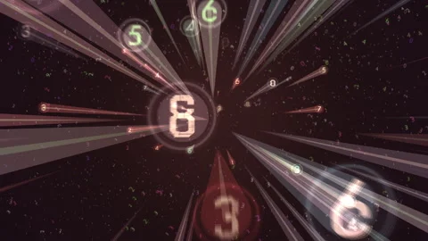 Digital Numbers Burst, Futuristic Data Visualization With Motion Streaks Video stock 334114130