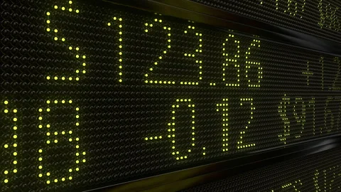Digital numbers data analyzing trading financial report.3D Video stock 291130844