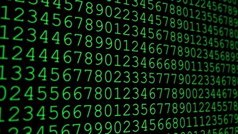 Digital Numbers Data Flow Animation, Green Matrix Style Code Background Stock Footage 319897094
