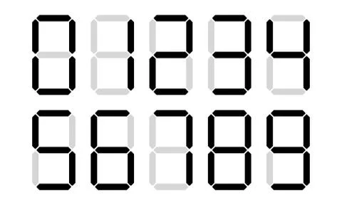 Digital numbers digits vector display 스톡 일러스트