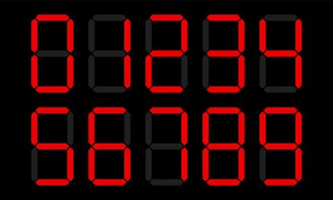 Digital numbers digits vector display Stock-Illustration
