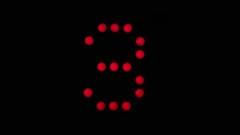 Digital numbers of elevators from 1 to 10, red color on black. Video stock 197797801