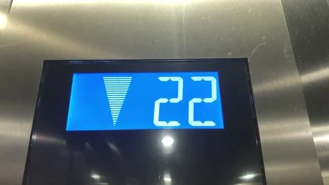 Digital numbers of elevators from 19 to 24, white color on blue. Elevator digits Stock Footage 231546574