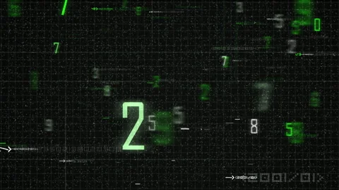 Digital Numbers Glitch Matrix Background Green Data Streams Technology Stockbeeldmateriaal 332784159