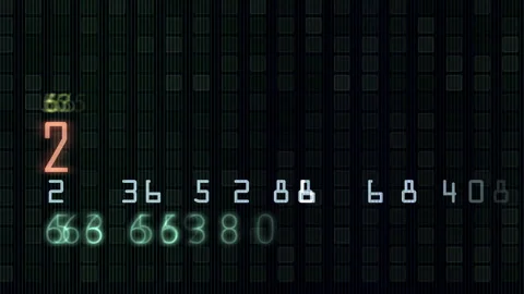 Digital Numbers Glowing Digits Interface in Futuristic Style Stock-Footage 299926360