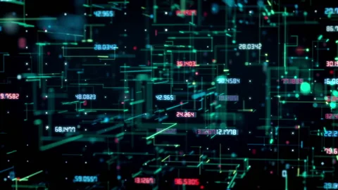Digital Numbers Grid Stock Footage 221215868