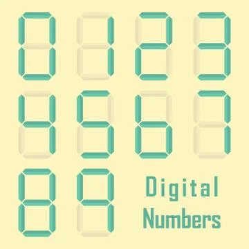 Digital numbers Illustrazione stock