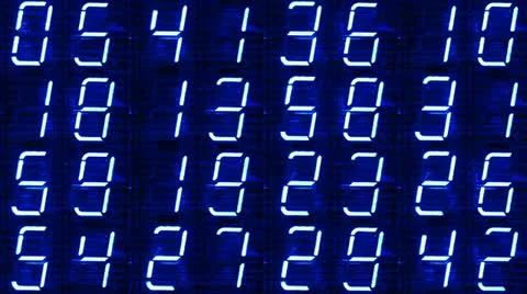 Digital numbers LED clock counter Stock Footage 16525895