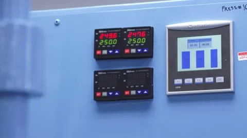 Digital Numbers on Machine in Cleanroom Stock Footage 10895730