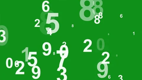 Digital numbers motion graphics with green screen background Video stock 329174942