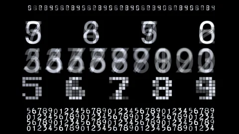 Digital Numbers Overlay and Random Big Data Processing HUD Graphics Stock Footage 337764126