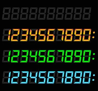 Digital numbers set Stock Illustration