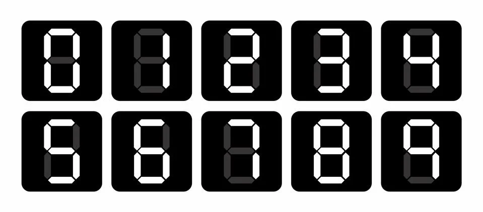 Digital numbers set Stock Illustration