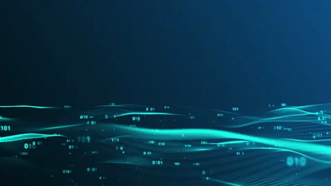 Digital Numbers Wave Abstract Technology Background Stock Footage 338445657