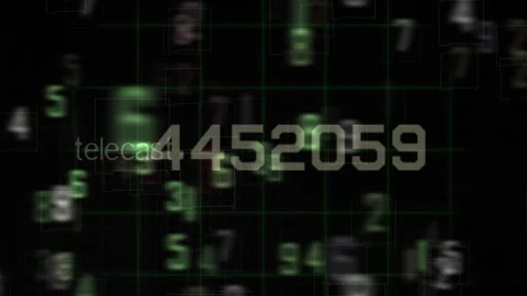 Digital Numeric Display with Modern Glitch Style Effect on Dark Matrix BG Vidéo 310209056