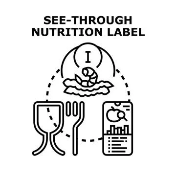 Digital nutrition label scanning transparency food information Stock Illustration
