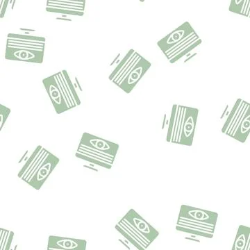 Digital observation glyph vector seamless pattern sign Stock Illustration