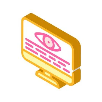 Digital observation isometric icon vector illustration sign Illustrazione stock