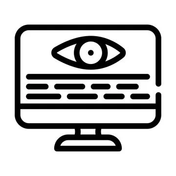 Digital observation line icon vector illustration line Illustrazione stock